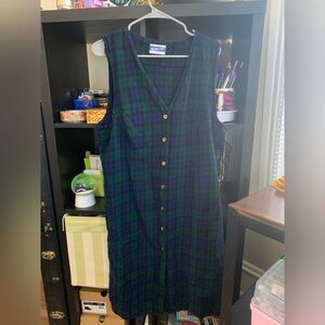 VINTAGE Pendleton Wool Plaid Jumper Vest Dress